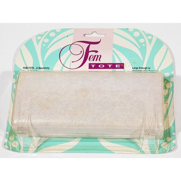 Vintage 1992 White Fem Tote Feminine Carrying Case. Tampons Panty Liners Pads - Picture 2 of 10